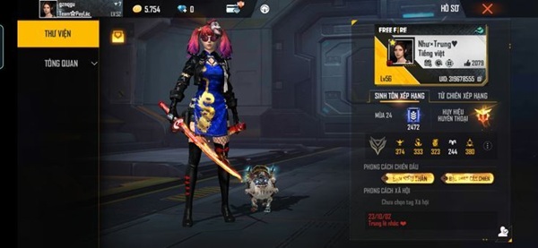 ảnh acc ff giàu 20