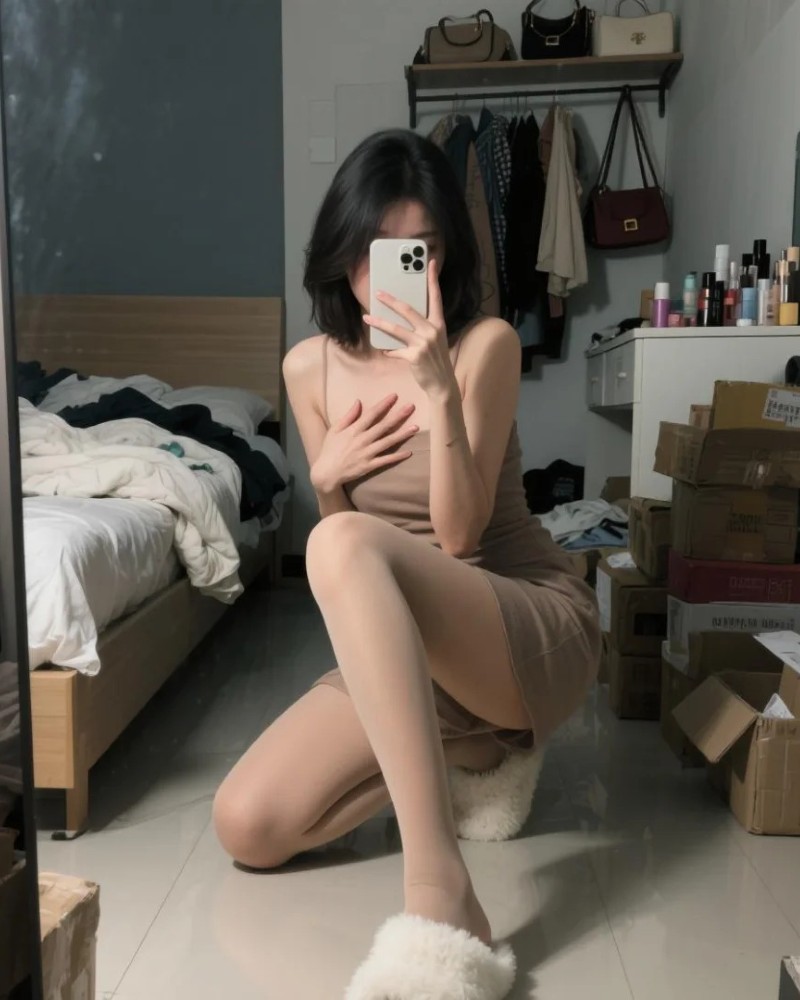 ảnh chụp trước gương che mặt nữ 15