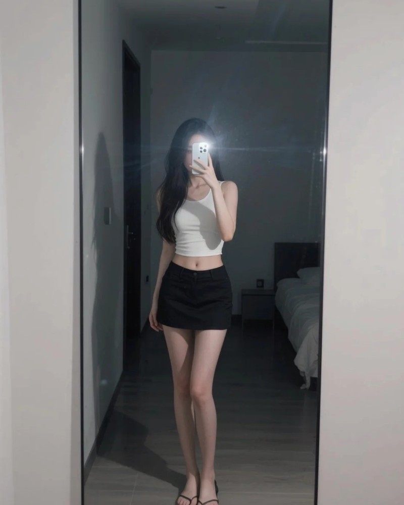 ảnh chụp trước gương che mặt nữ 6