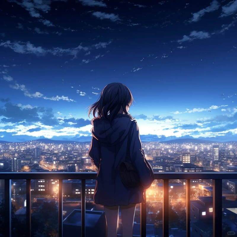 ảnh cô gái buồn quay lưng anime