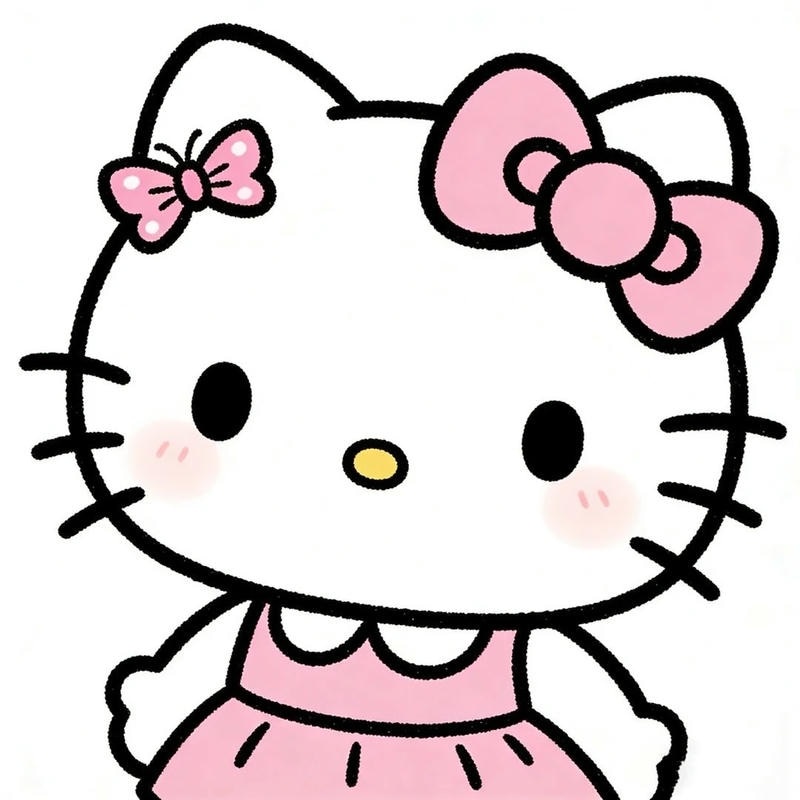 ảnh Hello Kitty cute vô tri nền hồng pastel dễ thương