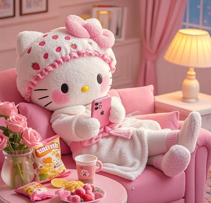 hình Hello Kitty cute biểu cảm vô tri đáng yêu