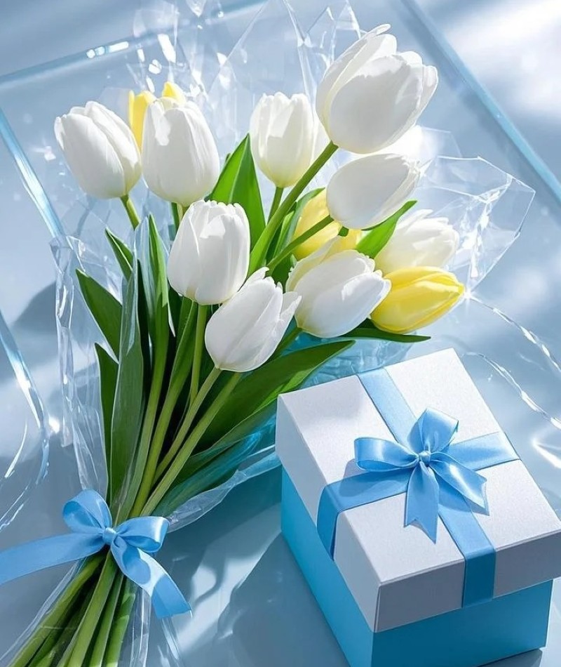 ảnh hoa tulip trắng 2