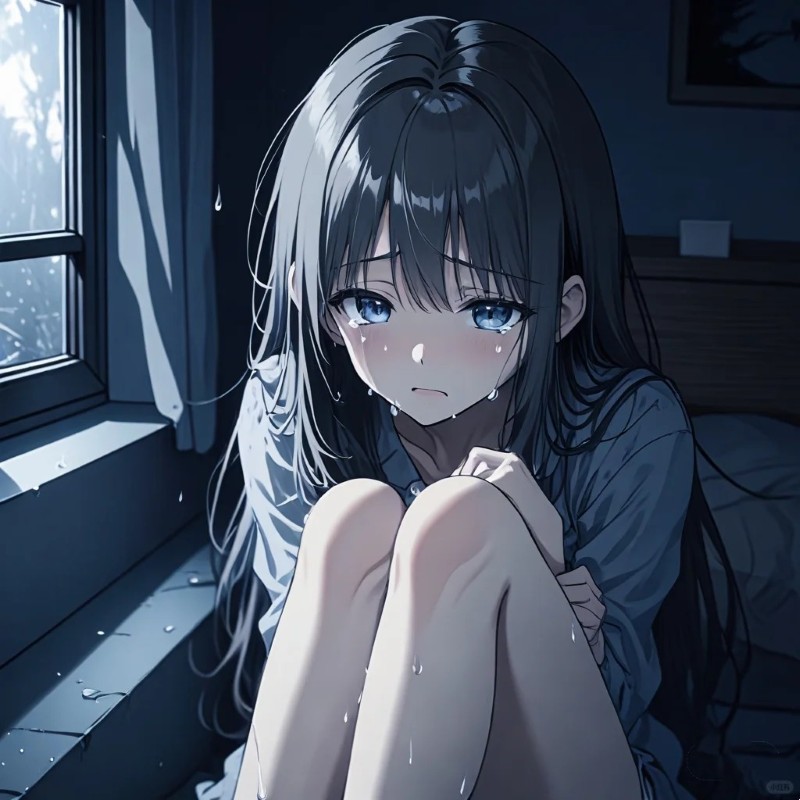 hình ảnh anime buồn nữ khóc