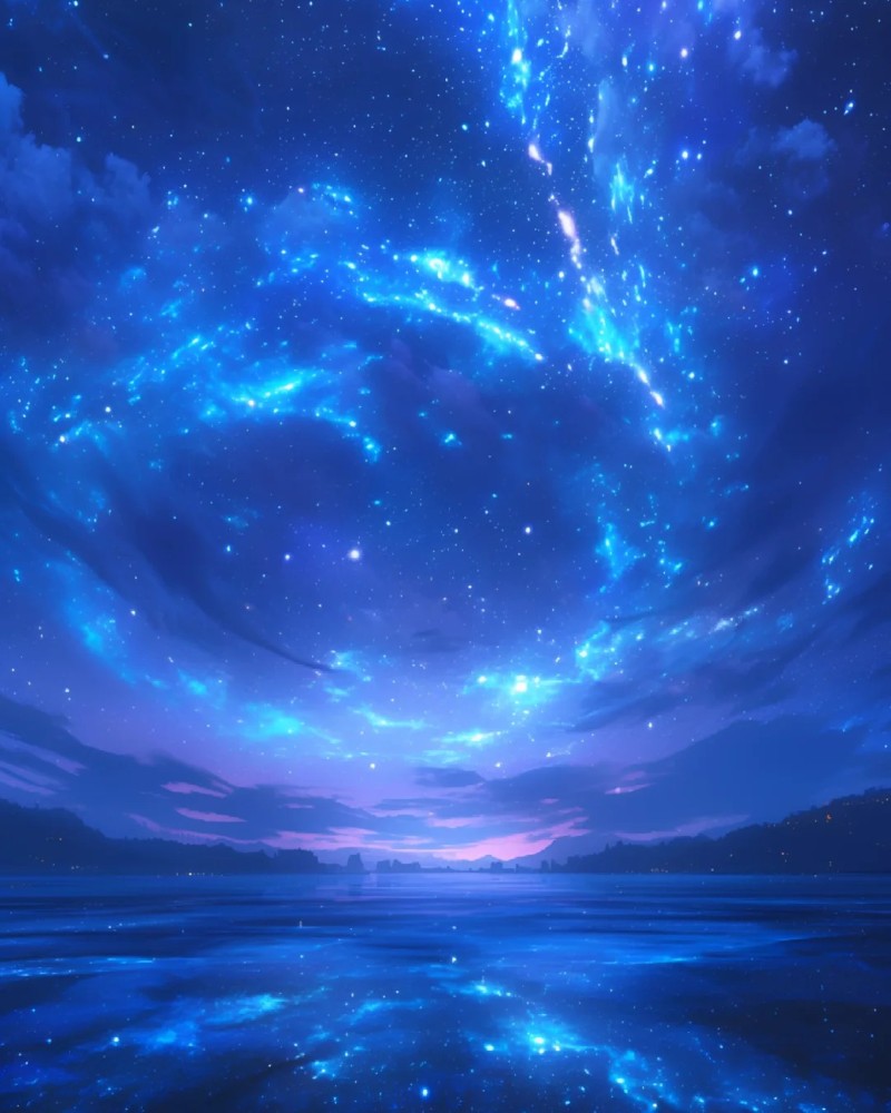 hình ảnh bầu trời đêm đầy sao anime