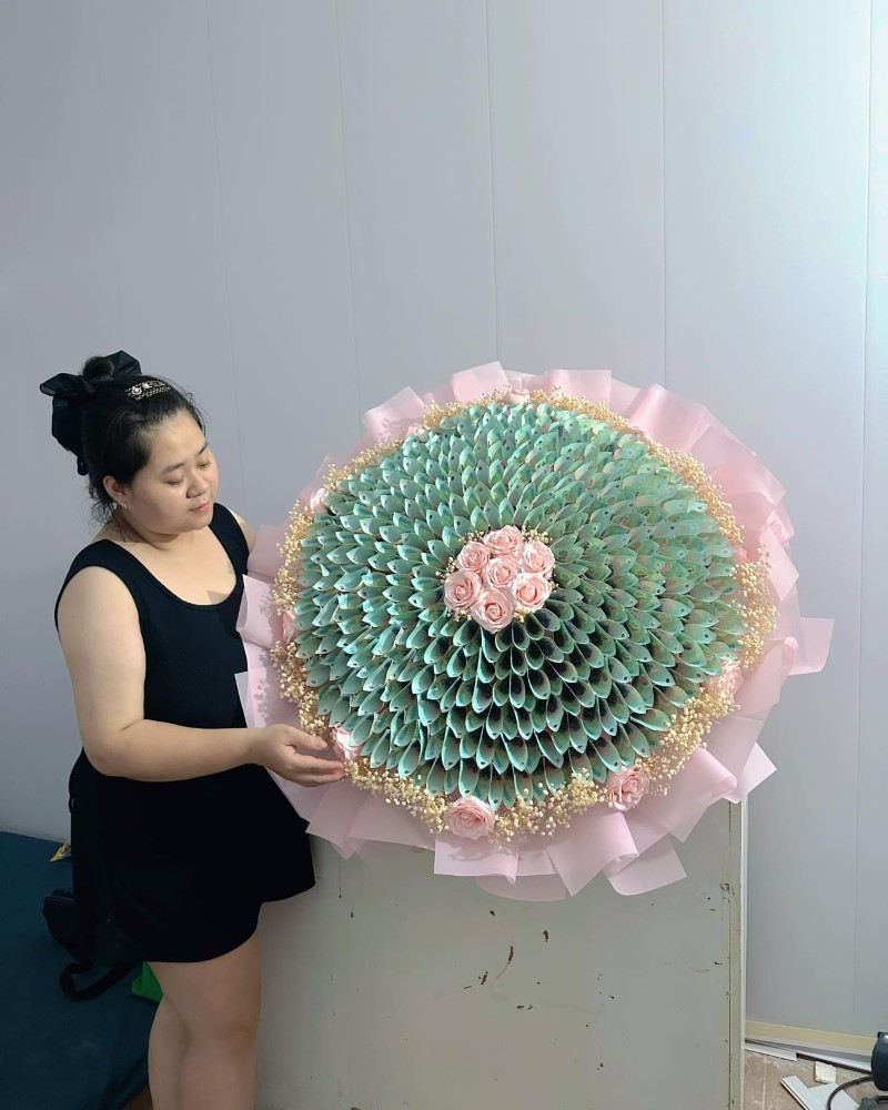 hình ảnh bó hoa tiền 500k