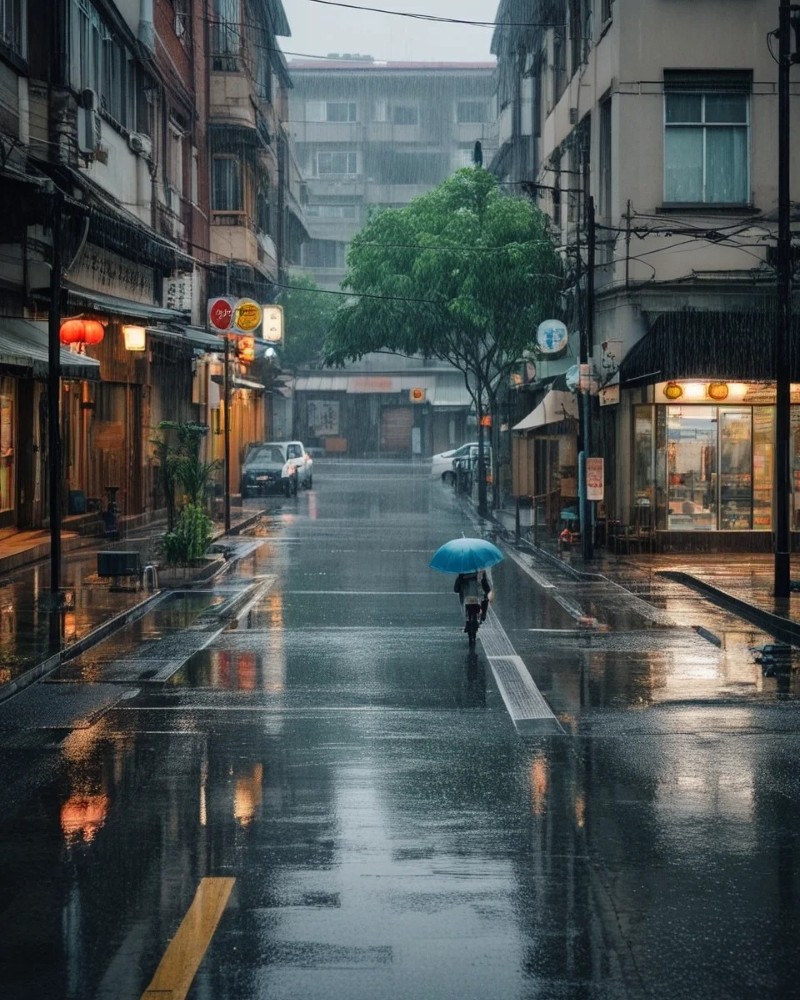 hình ảnh chill đường phố mưa
