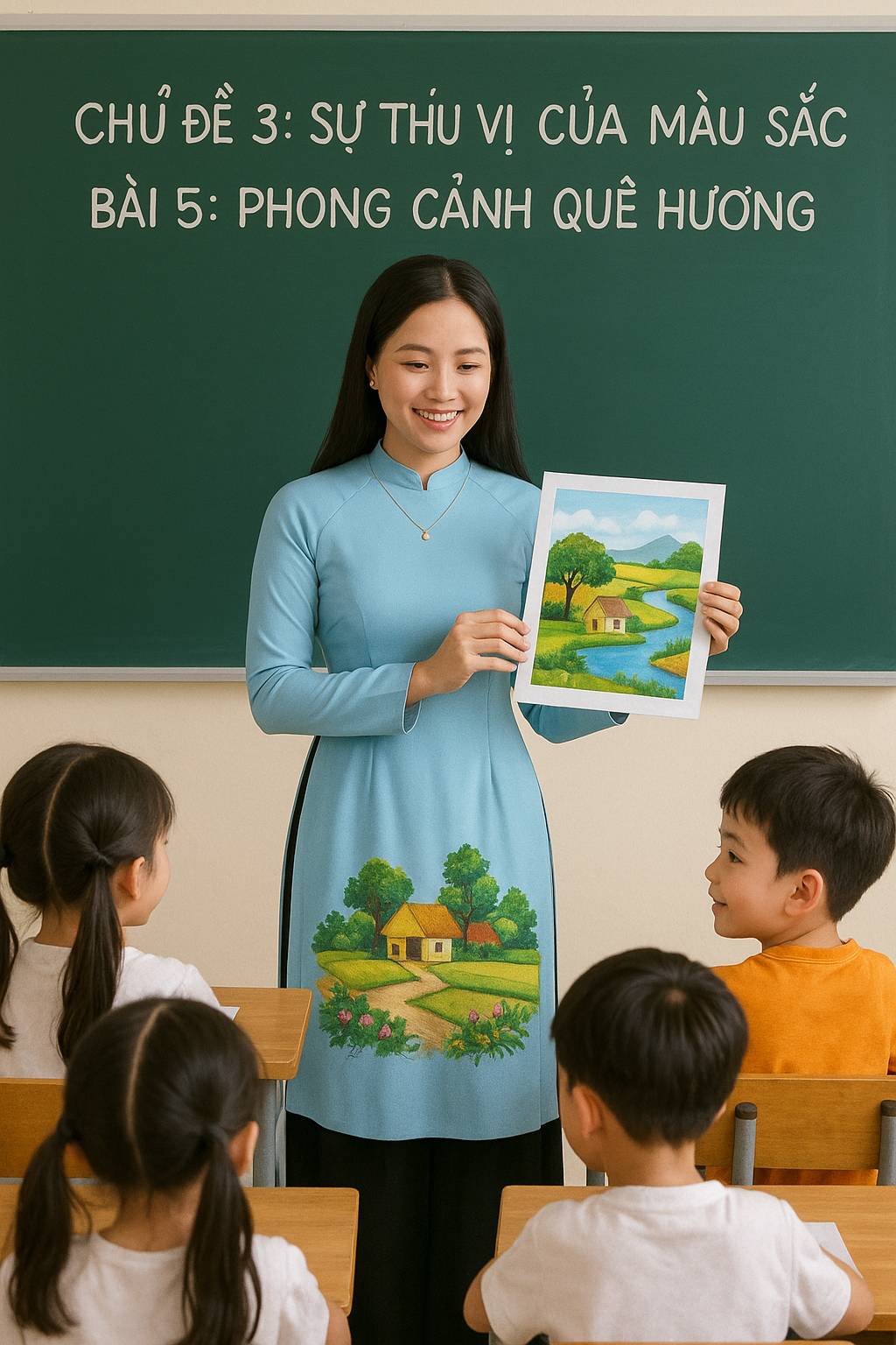 hình ảnh cô giáo đang giảng bài