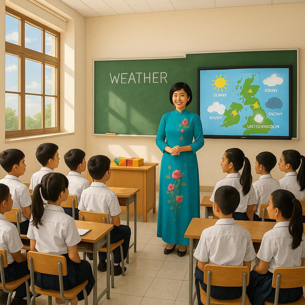 hình ảnh cô giáo và học sinh