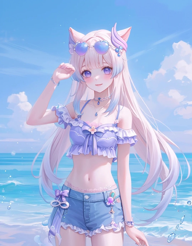 hình ảnh con gái anime mặc bikini