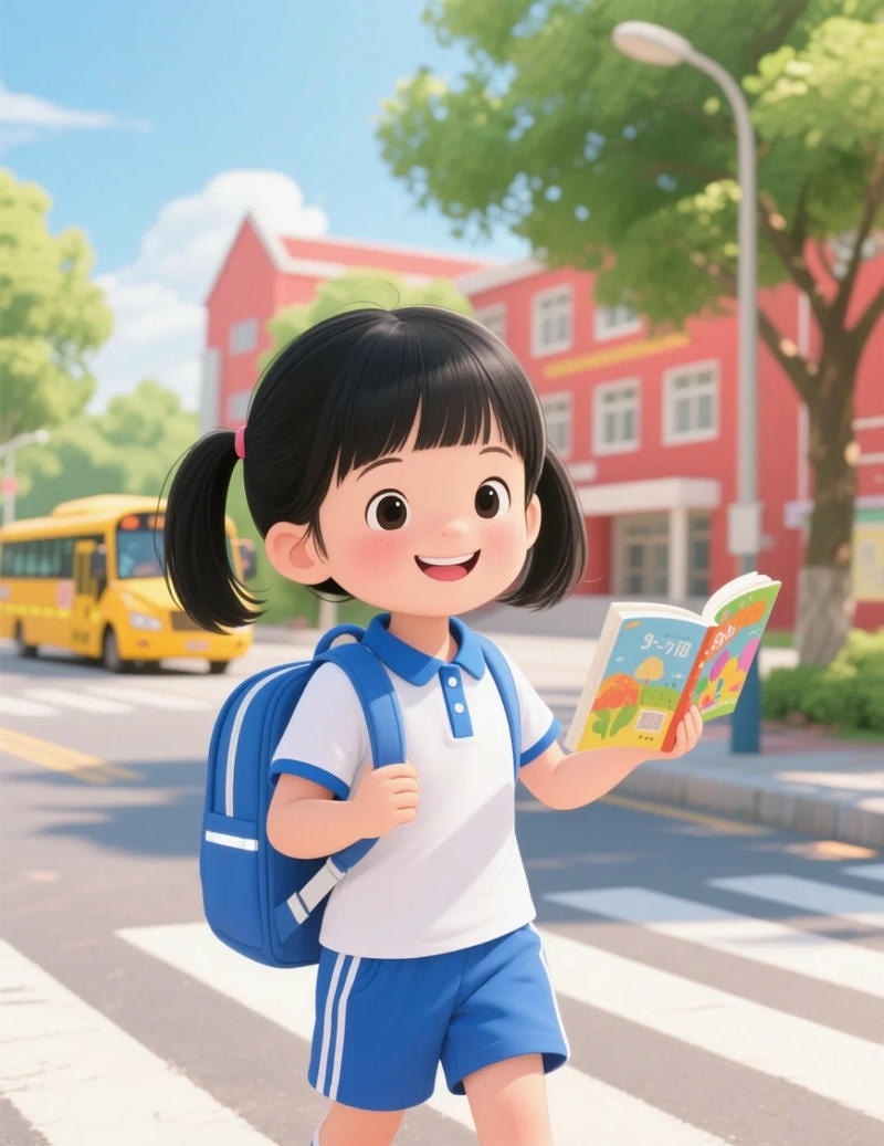 chibi học sinh nữ mặc váy đồng phục