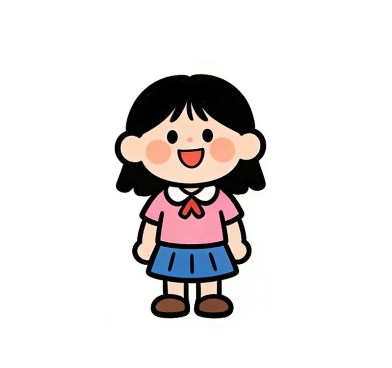 chibi học sinh tạo dáng nhí nhảnh