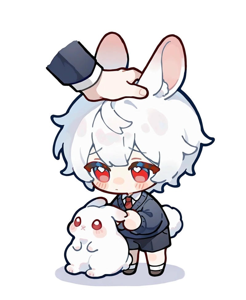 học sinh chibi đáng yêu trong sân trường