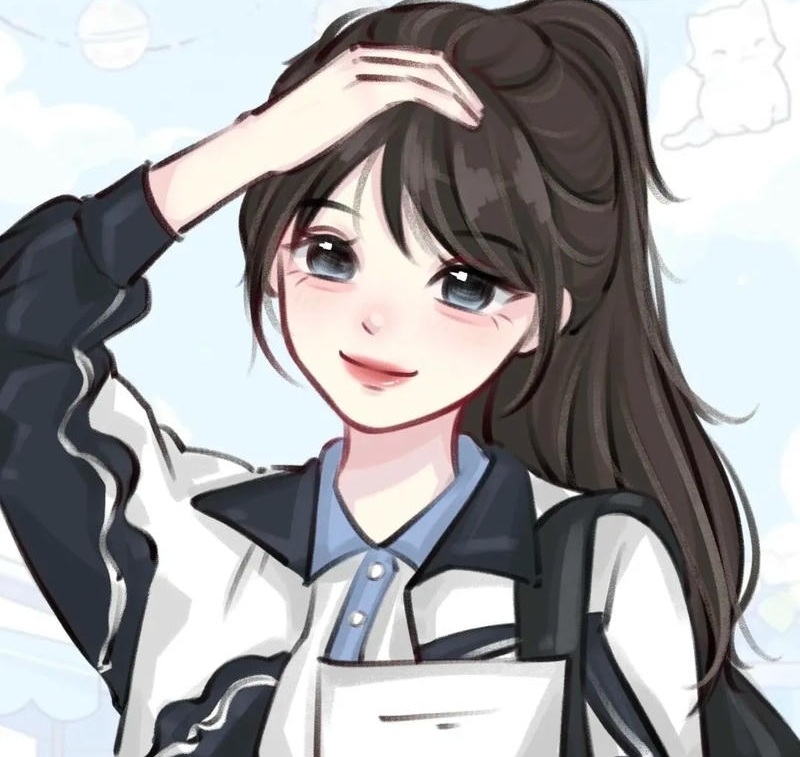 ảnh học sinh chibi đang học bài chăm chỉ