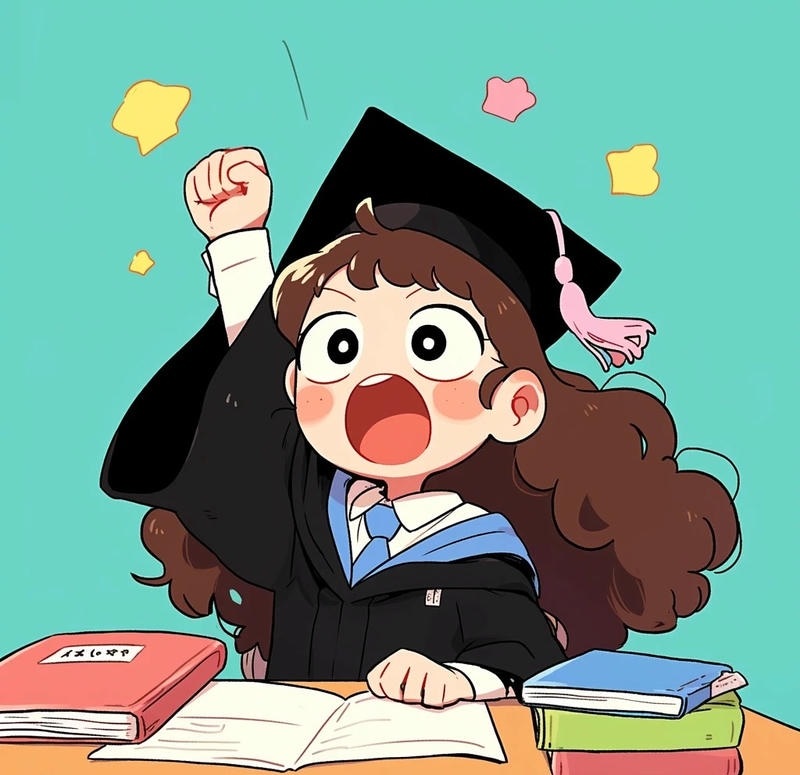 học sinh chibi với biểu cảm hài hước