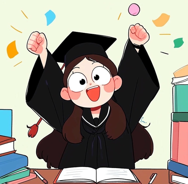 ảnh học sinh chibi mặc đồng phục mùa đông