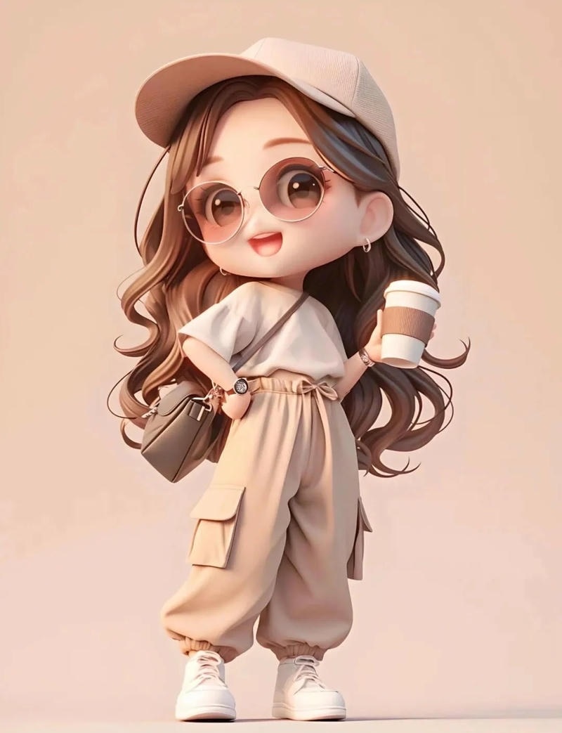 chibi học sinh đáng yêu với nụ cười