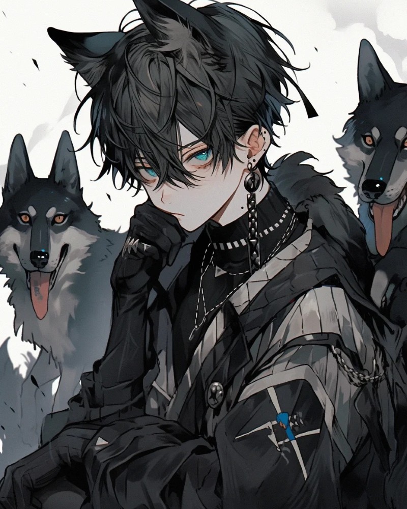 trắng đen hình ảnh anime boy lạnh lùng ngầu