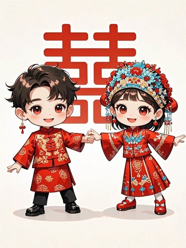 ảnh chibi cô dâu chú rể​