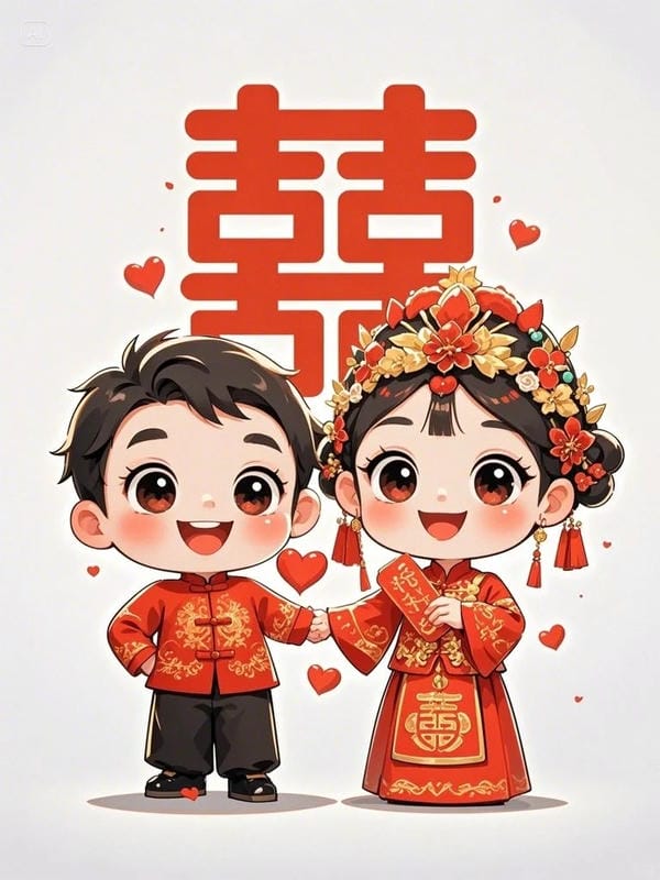 chibi cô dâu chú rể de thuong