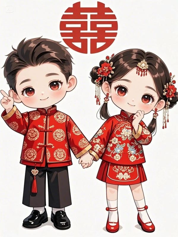 chibi cô dâu chú rể