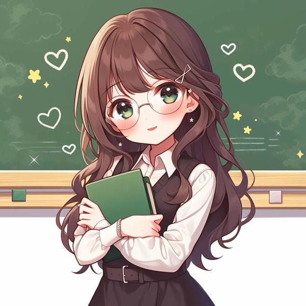 cô giáo mặc áo dài chibi