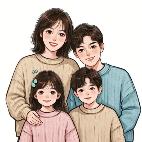 ảnh chibi gia đình