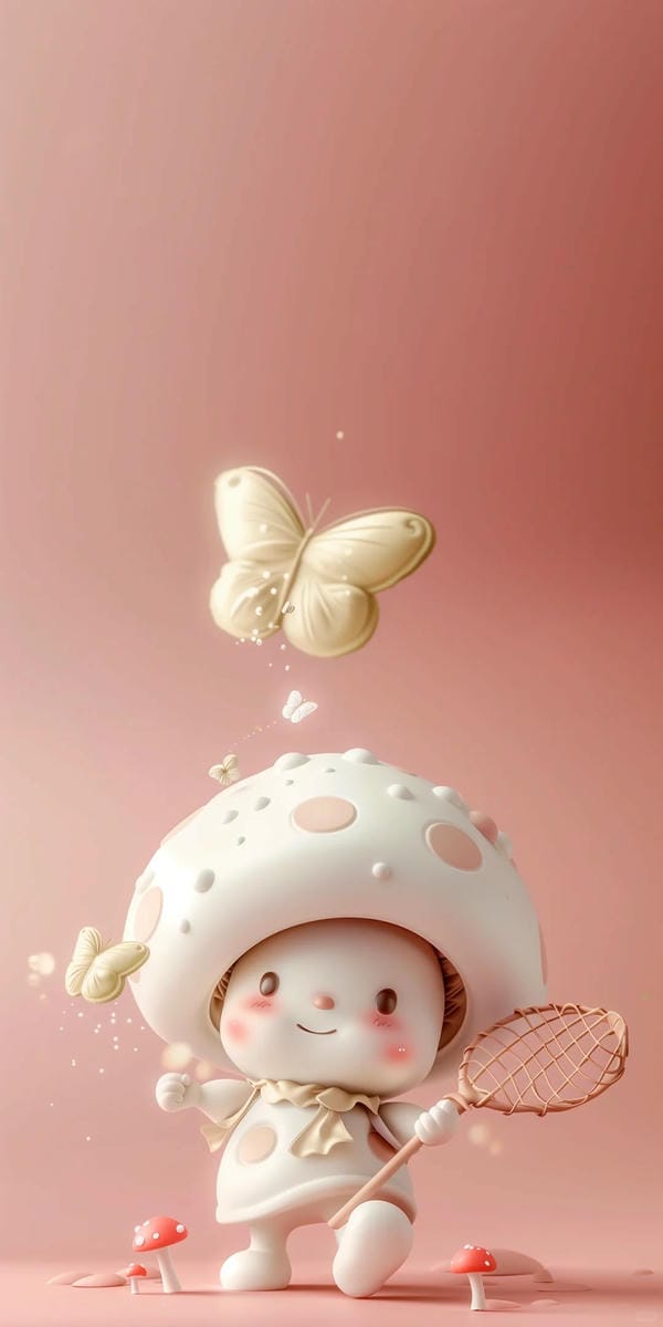 cây nấm chibi