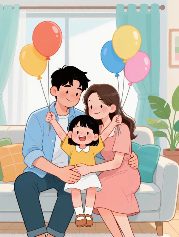 hình ảnh chibi về gia đình