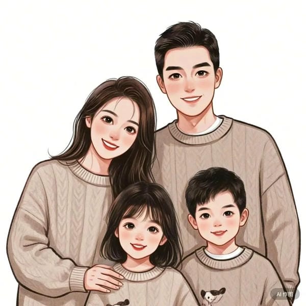 hình ảnh gia đình chibi