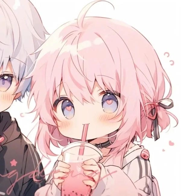 ly trà sữa chibi