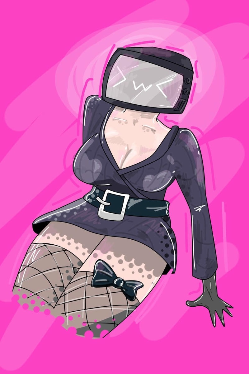Skibidi TV Woman screen face hot
